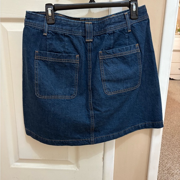 LOFT Denim Button-Front Skirt - Picture 2 of 7
